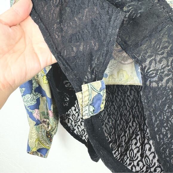 Vintage Annie Alexander Whimsigoth Office Floral Silk Body Suit Button Down S - Picture 7 of 12